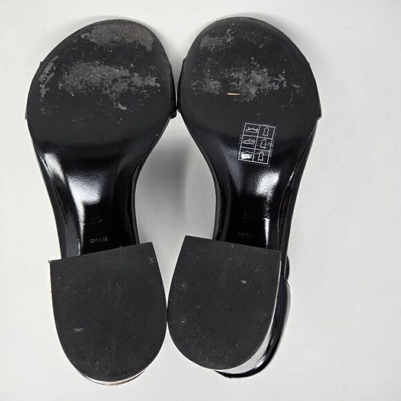 ALEXANDER WANG ABBY BLACK PATENT ROSE CUT OUT BLOCK 3" HEELS WOMENS SIZE 39 US 9 - Picture 8 of 9